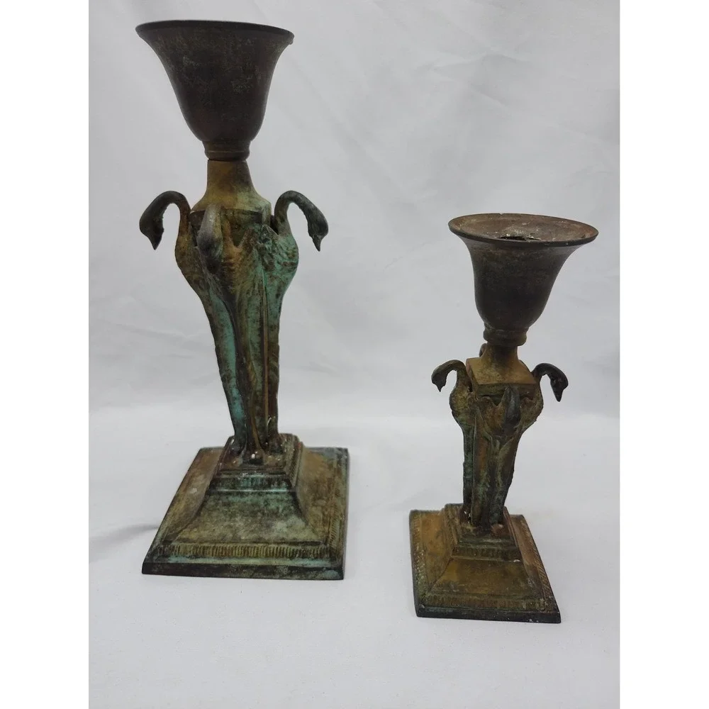 Art Deco Flamingo Candle Holders, Heavy